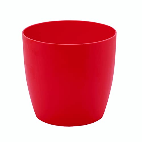garbnoire Gardening Flower Pots - 4.4 Inch Plastic Flower Pots | Modern Decorative Indoor Outdoor Planters/Pots - Pack of (Red, 5) - Image 4