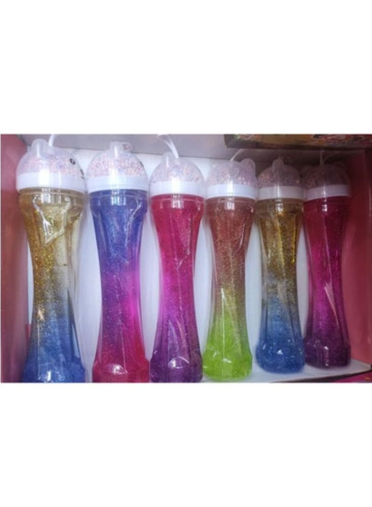 Tube Glitter Slime Rainbow Color Jar Slime Toys Set Of 6 - Image 2