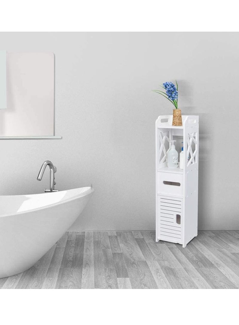 LINGWEI Bathroom Cabinets Corner Shelf Tissue Rack Storage Organizer Towel Holder Toilet Vanity Cabinet - Image 3
