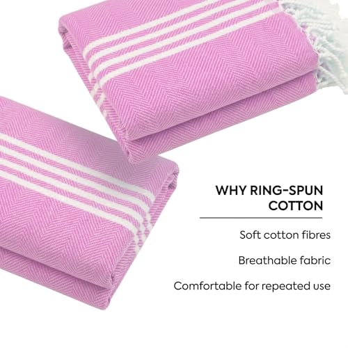 HABER Extra Large 100% Cotton Bath Towel, Size 94 X 178 cm, Quick Absorption and Faster Drying Towel – Ideal for Bath, Beach, Travel, Pool, Yoga (Pack of 1, XL Size, Pink) - Image 4