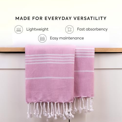 HABER Extra Large 100% Cotton Bath Towel, Size 94 X 178 cm, Quick Absorption and Faster Drying Towel – Ideal for Bath, Beach, Travel, Pool, Yoga (Pack of 1, XL Size, Pink) - Image 3