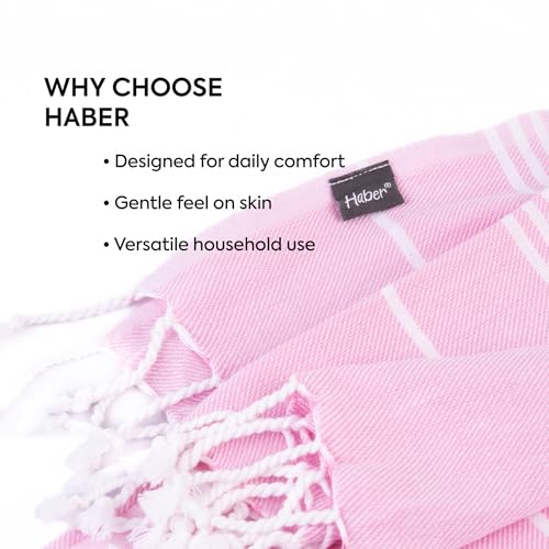 HABER Extra Large 100% Cotton Bath Towel, Size 94 X 178 cm, Quick Absorption and Faster Drying Towel – Ideal for Bath, Beach, Travel, Pool, Yoga (Pack of 1, XL Size, Pink) - Image 2
