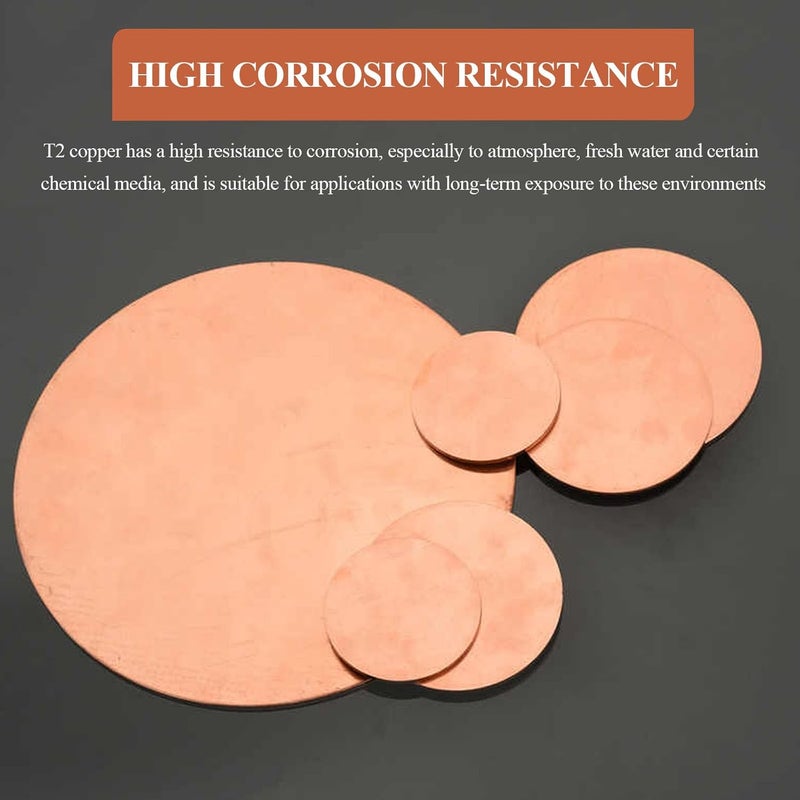 Pure Copper Round Plate Sheet 6 mm Thick Plate, Disc Diameter 60-85 Suitable for Craft Projects, and Home Improvement(6x85 mm) - Image 5