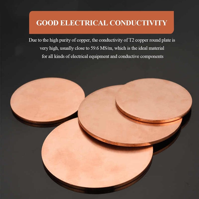 Pure Copper Round Plate Sheet 6 mm Thick Plate, Disc Diameter 60-85 Suitable for Craft Projects, and Home Improvement(6x85 mm) - Image 3