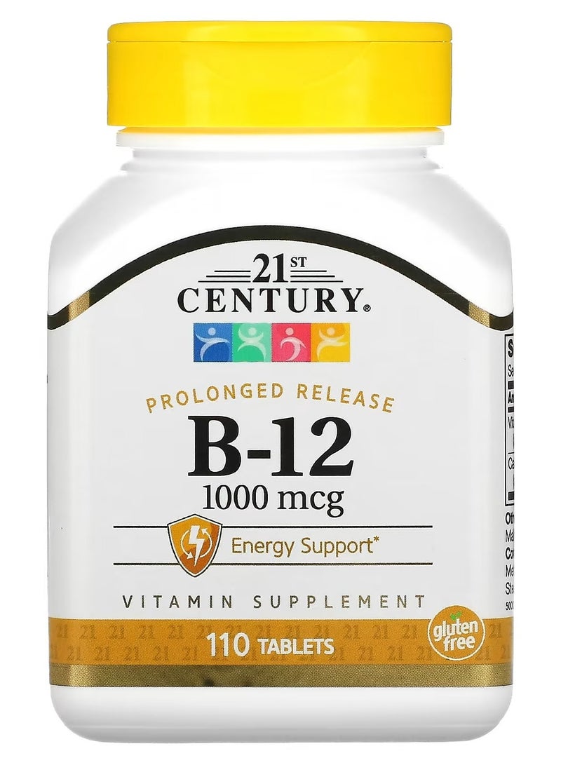 القرن الحادي والعشرون القرن الحادي والعشرين، فيتامين ب12، إطلاق مطول، 1000 ميكروغرام، 110 أقراص - Image 1