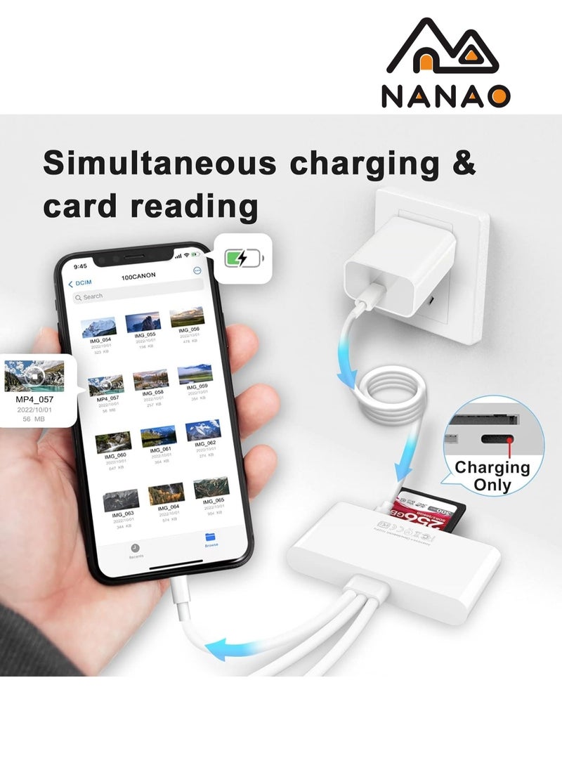 NANAO - 5-in-1 Memory Card Reader, USB OTG Adapter & SD Card Reader for iPhone/iPad, USB C and USB A Devices with Micro SD & SD Card Slots, OTG Adapter for SD/Micro SD/SDHC/SDXC/MMC - Image 1