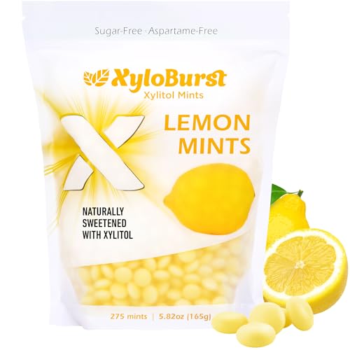 XyloBurst  Xylitol Mints  Sugar Free Breath Freshener for Oral Health  Gluten Free Vegan Keto Friendly  Aspartame Free  Lemon  275 Count - Image 1