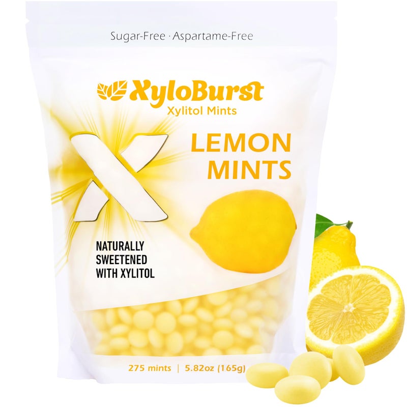 XyloBurst  Xylitol Mints  Sugar Free Breath Freshener for Oral Health  Gluten Free Vegan Keto Friendly  Aspartame Free  Lemon  275 Count - Image 3