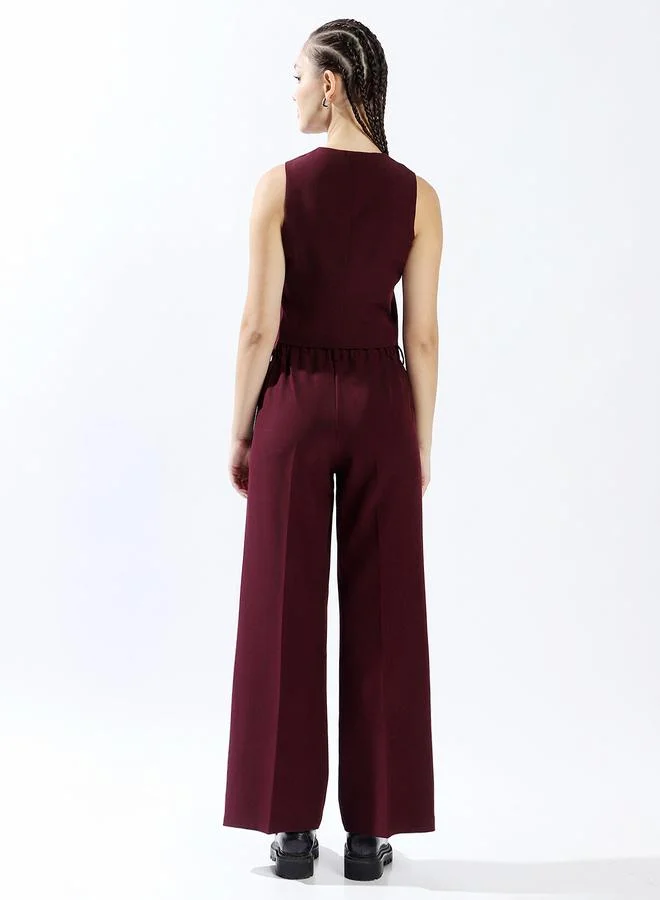 HIGH STAR U-Neck Sleeveless Waistcoat With Trouser Co ord set