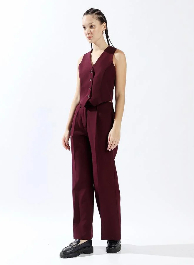 HIGH STAR U-Neck Sleeveless Waistcoat With Trouser Co ord set