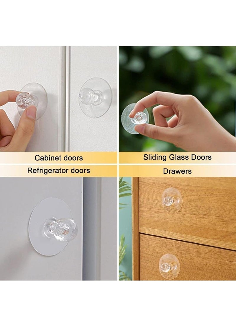 Generic Crystal Glass Door Knob Self Adhesive Clear Polished Acrylic Crystal Shaped Pulls Handles Knobs for Wardrobe Kitchen Cupboard Bathroomabinet Knop for Drawers Set of 4  - Image 5