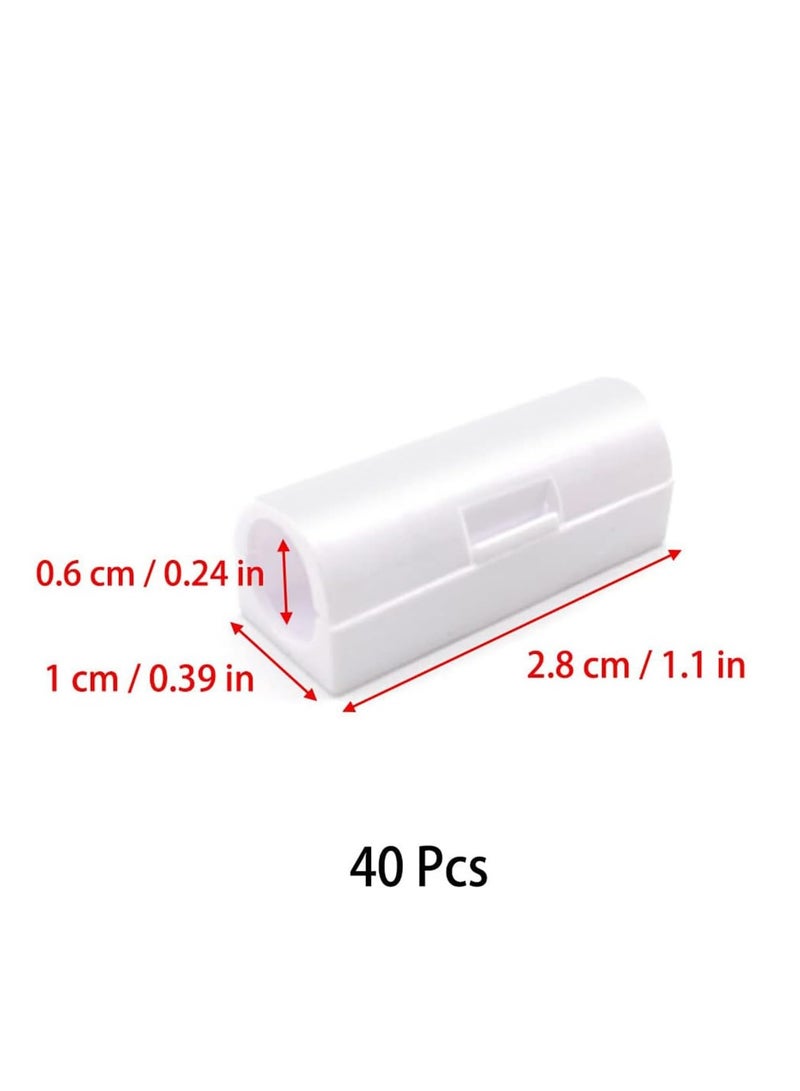 SYOSI 40 Pcs Cable Holder Self Adhesive Organisers Clip Wire Round Management for Tidy Desk Office and Home and Organise Wires White Small - Image 5