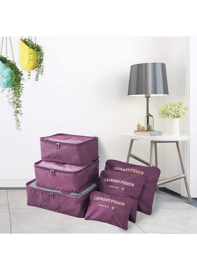 Styleys Styleys Set Of 6 Packing Cubes Travel Organizer (Maroon) (S1037) Polyester - Red  - Image 3