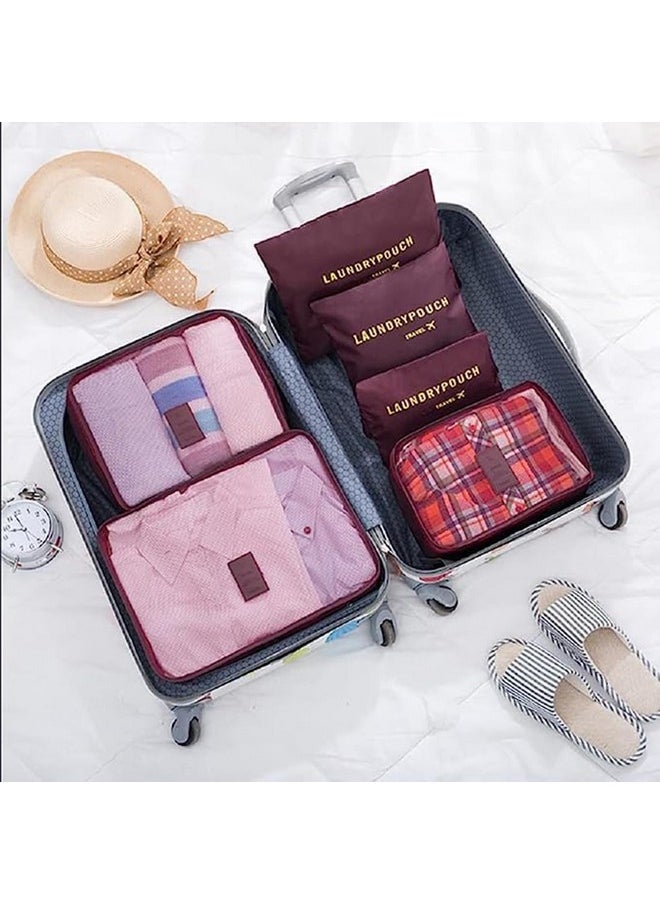 Styleys Styleys Set Of 6 Packing Cubes Travel Organizer (Maroon) (S1037) Polyester - Red  - Image 2