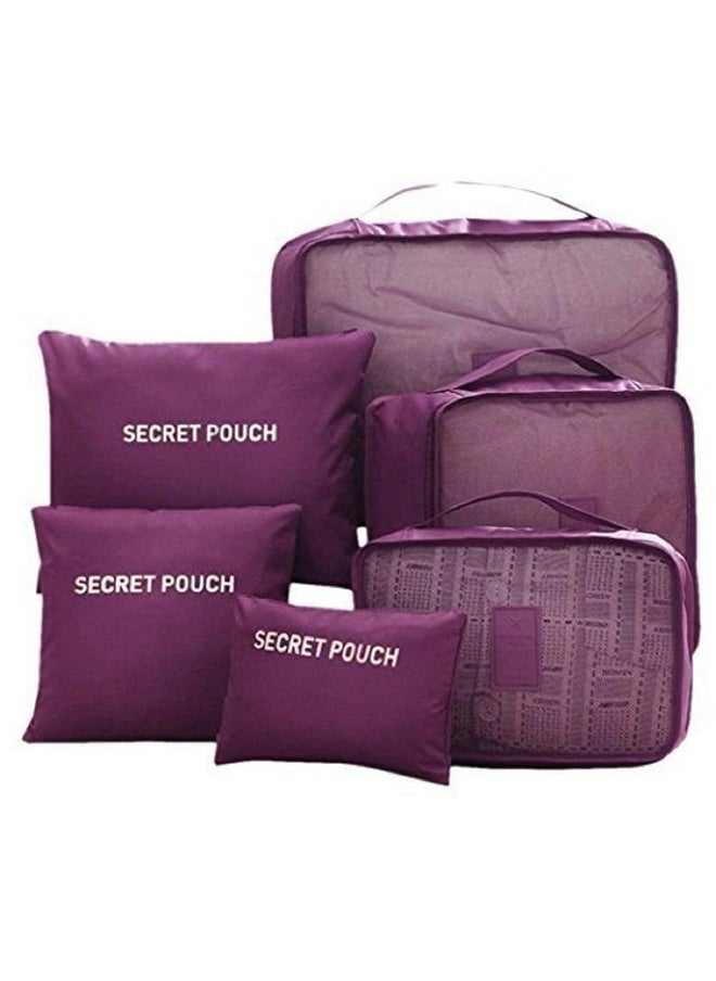 Styleys Styleys Set Of 6 Packing Cubes Travel Organizer (Maroon) (S1037) Polyester - Red  - Image 1