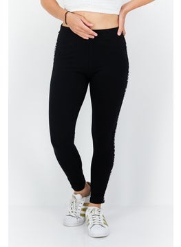 Lyle & Scott Women Brand Logo Leggings, Black  - Image 1