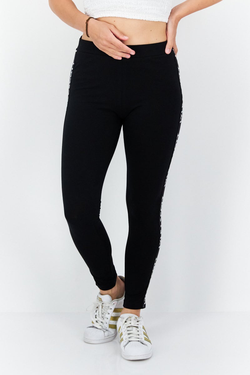 Lyle & Scott Women Brand Logo Leggings, Black  - Image 1