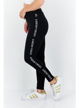 Lyle & Scott Women Brand Logo Leggings, Black  - Image 2