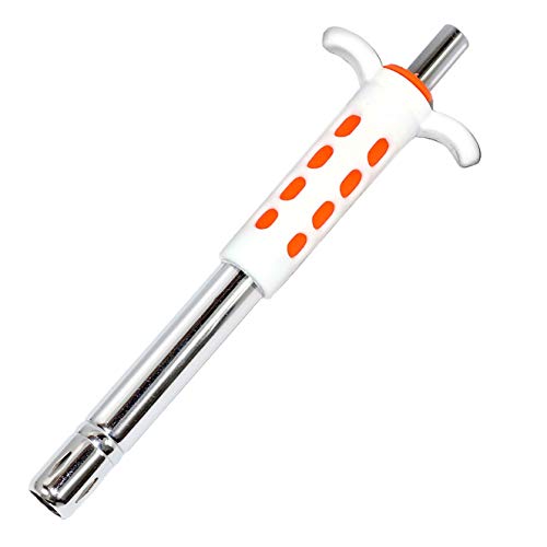 TULMAN Easy Grip Stainless Steel Regular Gas Lighter for Gas Stoves, Restaurants & Kitchen Use (Orange) - Pack of 1 - Image 1