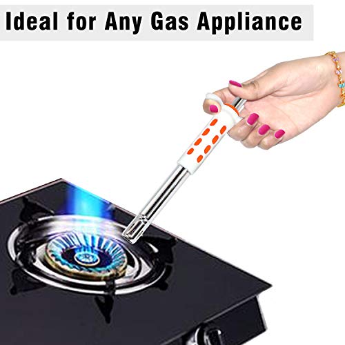 TULMAN Easy Grip Stainless Steel Regular Gas Lighter for Gas Stoves, Restaurants & Kitchen Use (Orange) - Pack of 1 - Image 5