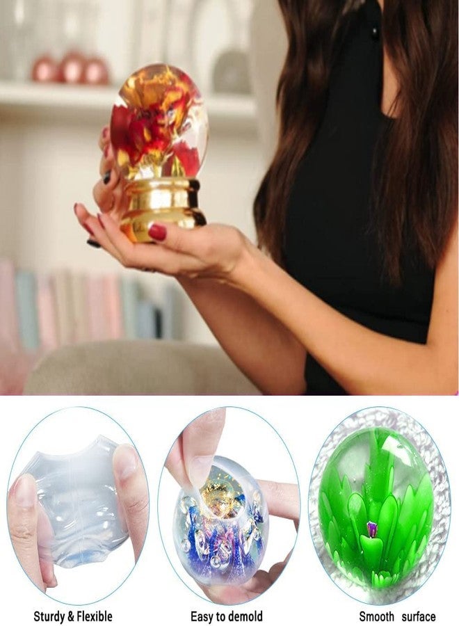 Accfore 6 Pcs Sphere+Cube Resin Casting Molds, Transparent Silicone, DIY Seamless Crystal Ball & Square Molds for Resin Candle Soap Bath Bomb Home Decoration - Image 4