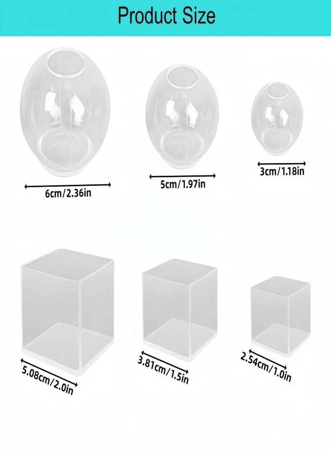 Accfore 6 Pcs Sphere+Cube Resin Casting Molds, Transparent Silicone, DIY Seamless Crystal Ball & Square Molds for Resin Candle Soap Bath Bomb Home Decoration - Image 2