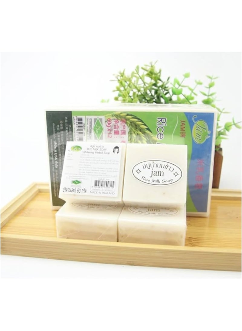 JAM Rice Milk Soap Gluta + Collagen Handmade 100% Original Thai Soap (1pc) - Image 2