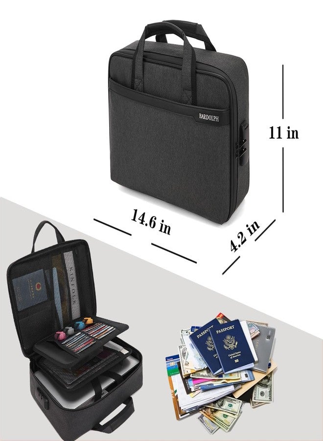 BARDOLPH Document Organizer，Document Box with Lock，Portable Home Travel Safe Storage for Important Documents, Files and More, Grey - Image 4
