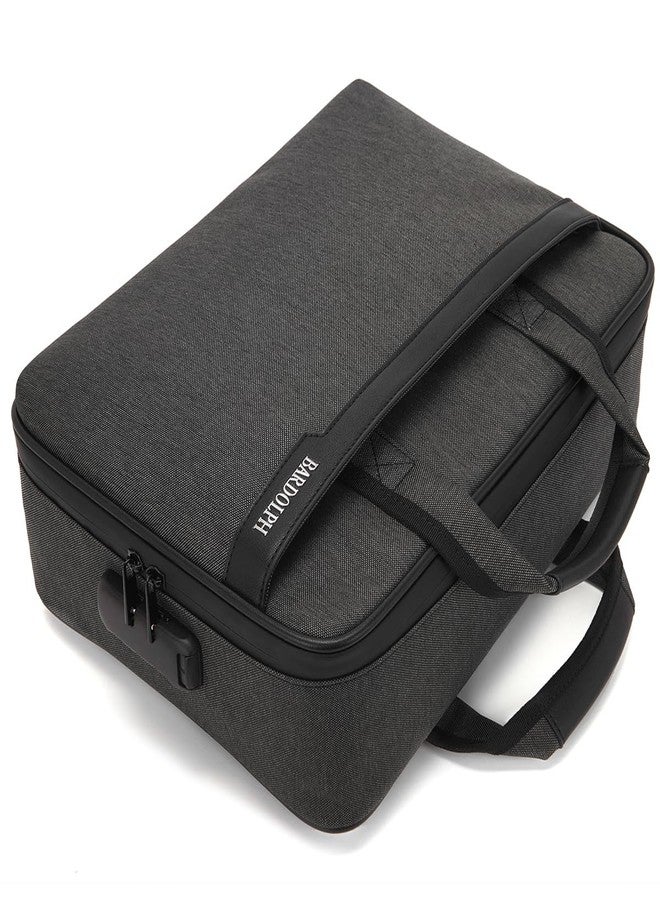BARDOLPH Document Organizer，Document Box with Lock，Portable Home Travel Safe Storage for Important Documents, Files and More, Grey - Image 3
