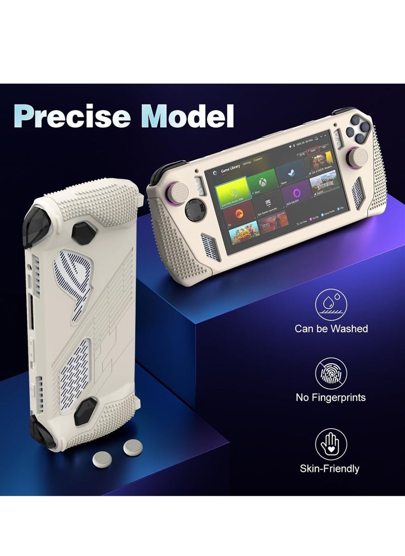 for Rog Ally Stand Protective Case, Silicone Accessories Protector, Full Protection Kickstand, Anti-Scratch Drop-Proof Non-Slip Full Protective Rog Ally Case with 2 Pair Thumb Grips