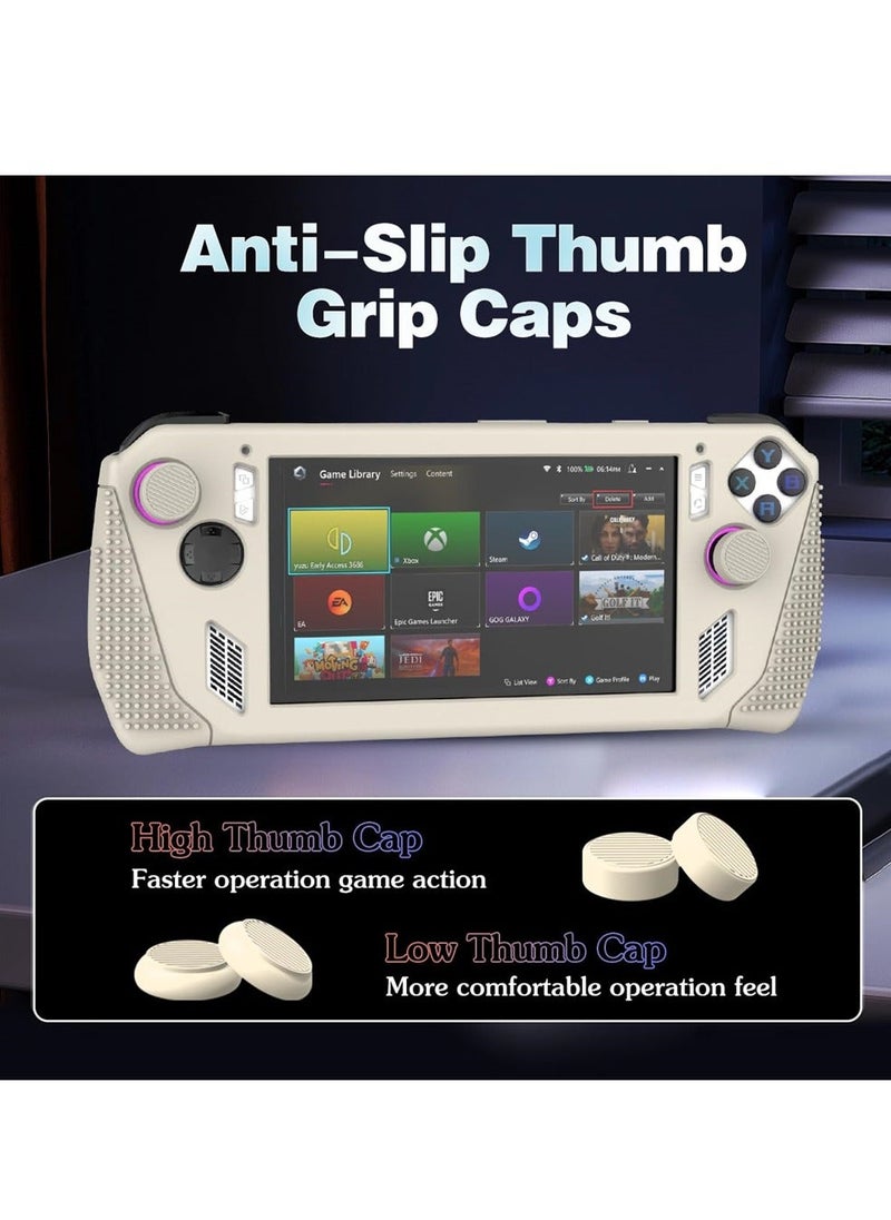 for Rog Ally Stand Protective Case, Silicone Accessories Protector, Full Protection Kickstand, Anti-Scratch Drop-Proof Non-Slip Full Protective Rog Ally Case with 2 Pair Thumb Grips
