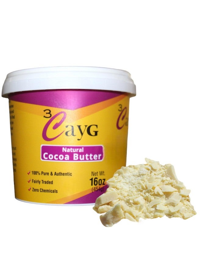 3CayG Natural Cocoa Butter 1Lb Raw Unrefined Luxurious Skin Moisturizer And Hair Conditioner - Image 1