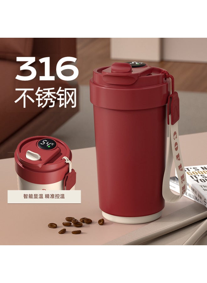 Intelligent Thermos Cup High Color Value 316 Stainless Steel Coffee Cup Ceramic Liner Portable Cup Accompanying Cup