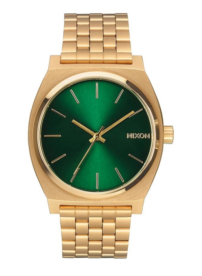 Nixon Time Teller A045. 100m Water Resistant Watch (37mm Stainless Steel Watch Face), All Gold/Green, One Size, Time Teller - Image 2