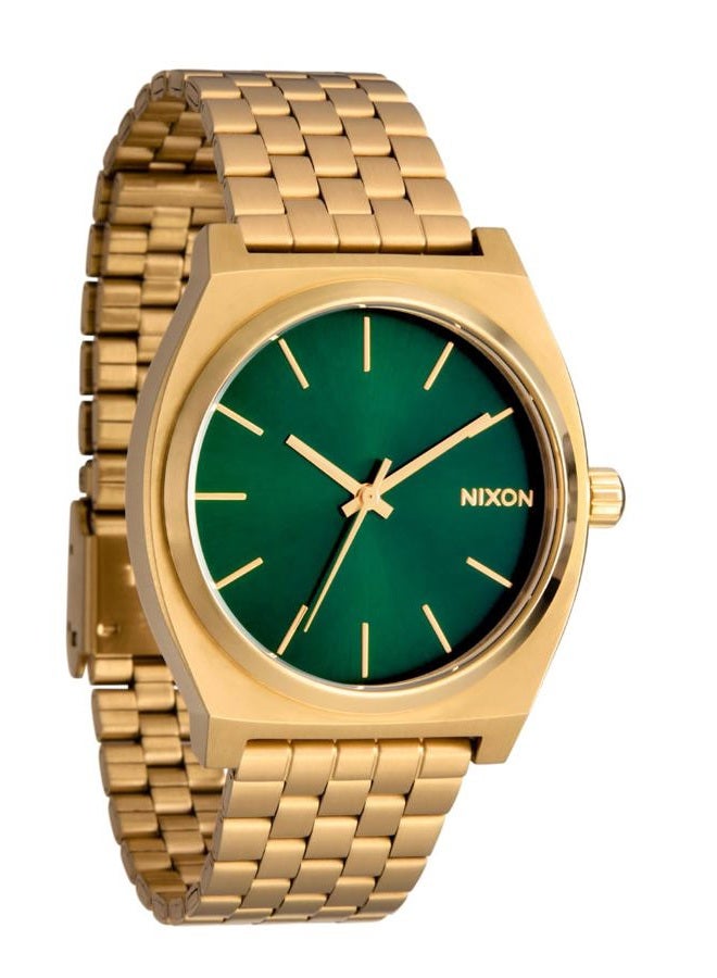 Nixon Time Teller A045. 100m Water Resistant Watch (37mm Stainless Steel Watch Face), All Gold/Green, One Size, Time Teller - Image 3