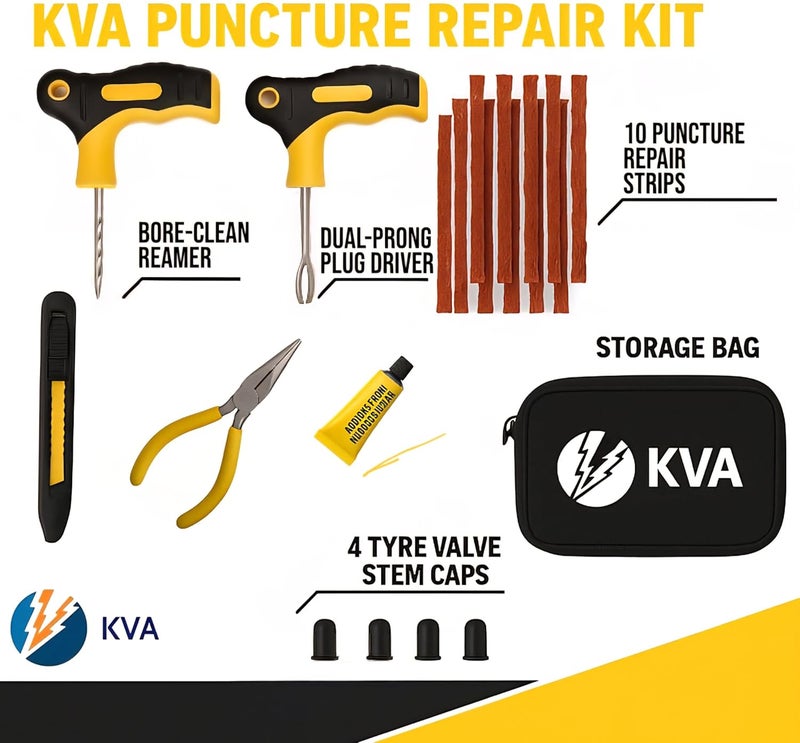 KVA KV-333 Puncture Kit Tubeless Tyre Puncture Repair Kit - Image 2