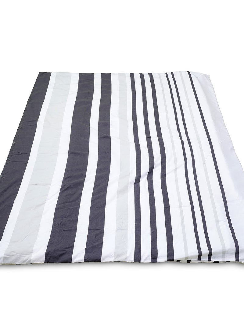 Home-Tex Design King Size 100% Cotton 6 Piece Bed Set with reversible Duvet cover - 1 Solid Dyed Flat Sheet 240x260 cm 1 Printed Duvet Cover 240x200 cm 4 Pillows 50x80 cm Design Fermanville  - Image 2