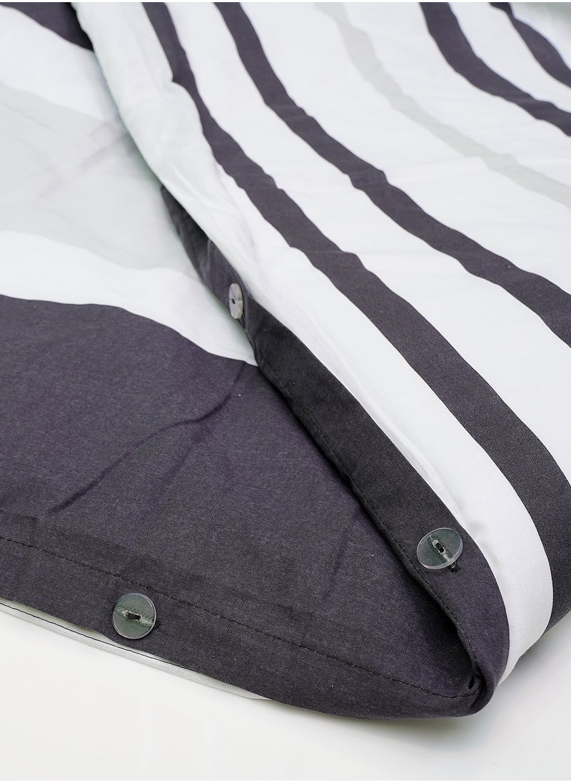 Home-Tex Design King Size 100% Cotton 6 Piece Bed Set with reversible Duvet cover - 1 Solid Dyed Flat Sheet 240x260 cm 1 Printed Duvet Cover 240x200 cm 4 Pillows 50x80 cm Design Fermanville  - Image 4