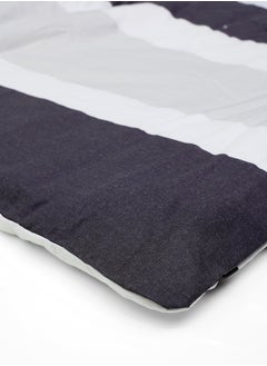 Home-Tex Design King Size 100% Cotton 6 Piece Bed Set with reversible Duvet cover - 1 Solid Dyed Flat Sheet 240x260 cm 1 Printed Duvet Cover 240x200 cm 4 Pillows 50x80 cm Design Fermanville  - Image 3