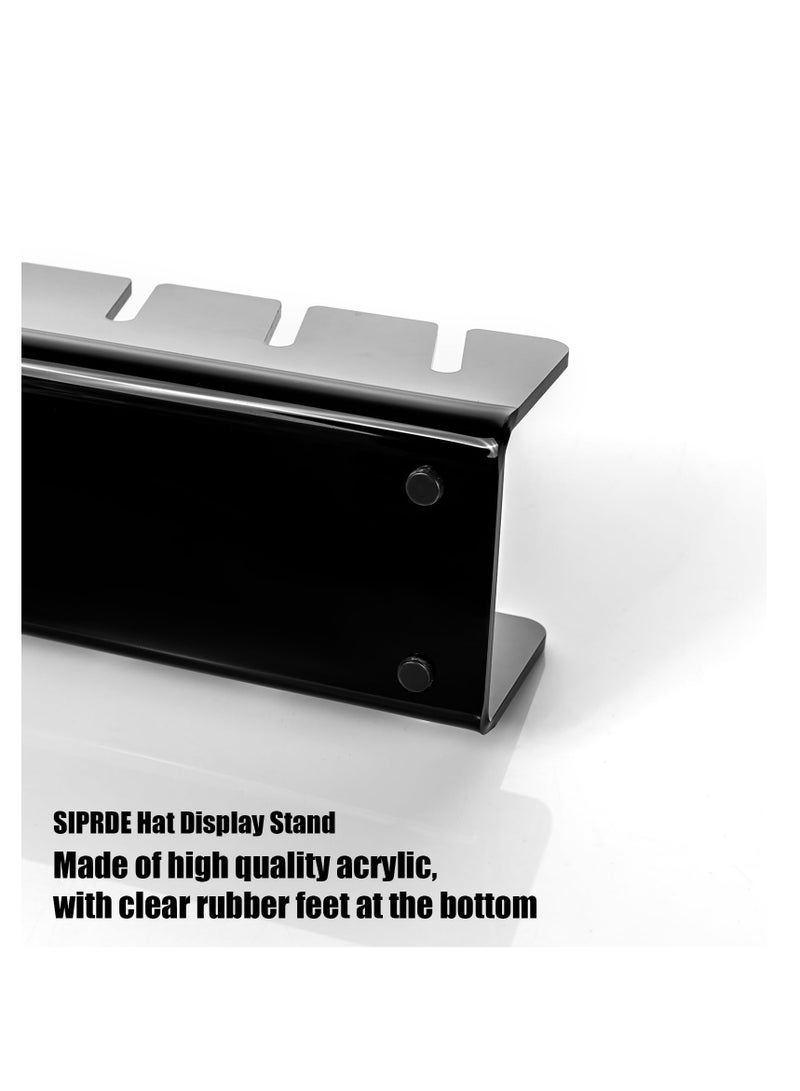 2 Pack Acrylic Baseball Cap Organizer, Holds 14 Caps, Stylish Space-Saving Hat Display Stand for Bedroom, Closet, Dresser - No Installation Required (Black) - Image 5