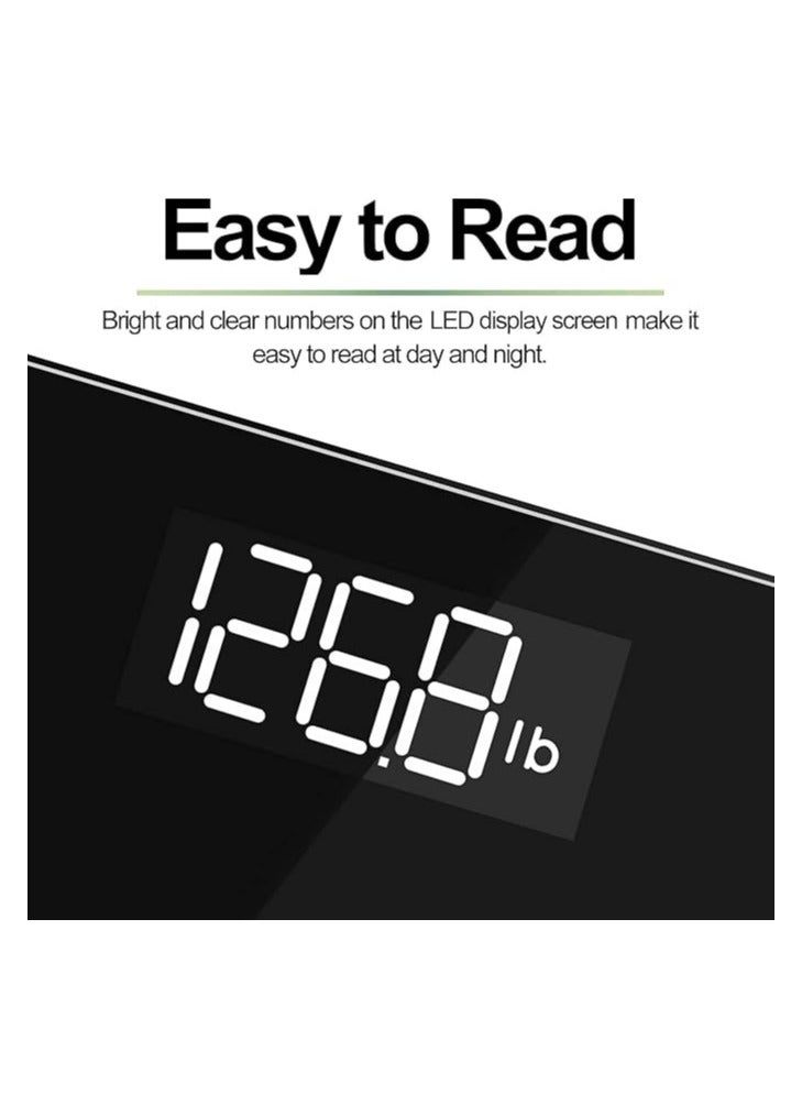 RENPHO Digital Bathroom Scale, Highly Accurate Body Weight Scale with Round Corner Design, Lighted LED Display, 400 lb, Black - Image 3