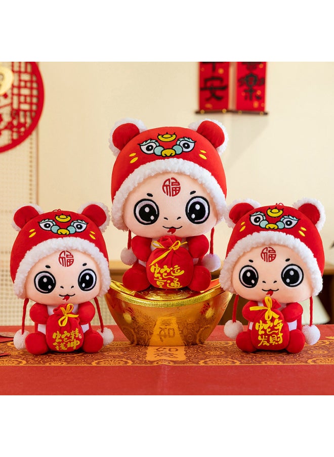 2025 Year Of The Snake Mascot Doll Cartoon Zodiac Snake Doll Activity Gift Plush Toy For Logo Wholesale-Specifications:Guochao Fu Brand Snake-Color:20cm  - Image 2