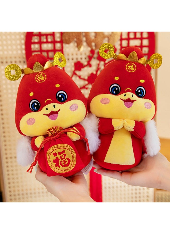 2025 Year Of The Snake Mascot Doll Cartoon Zodiac Snake Doll Activity Gift Plush Toy For Logo Wholesale-Specifications:Guochao Fu Brand Snake-Color:20cm  - Image 5