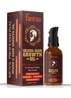 Fantraa Beard And Hair Growth Oil | Natural Ingredients Only | No Harmful Chemicals | Non Sticky | For Faster Growing And Good Looking Thicker Beard | 50 Ml  - Image 1