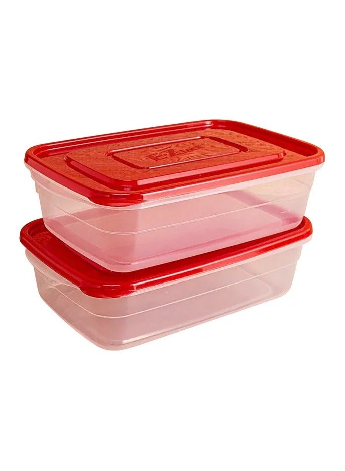 LOCK & LOCK LocknLock EzLock Rectangle Container Set - 2.7L (Set of 2), Clear Base, Stackable, Microwave-Safe - Image 3