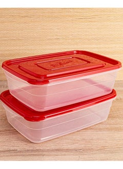 LOCK & LOCK LocknLock EzLock Rectangle Container Set - 2.7L (Set of 2), Clear Base, Stackable, Microwave-Safe  - Image 5