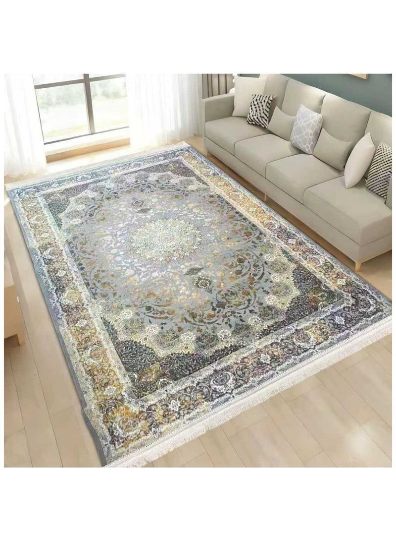 SMART HOME Large padded floor mat with a soft velvet surface and non-slip backing - Living room rug - Majlis rug - Lounge rug - Luxurious decorative rug - Elegant rug with modern patterns for living rooms and majlis - Size 400x300cm - Suitable for everyday use and entertaining - Image 2