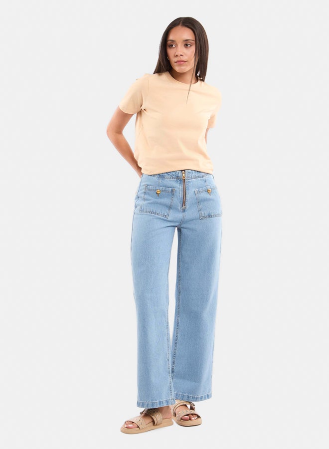 Premoda Women's Flare Jeans Blue - Image 1