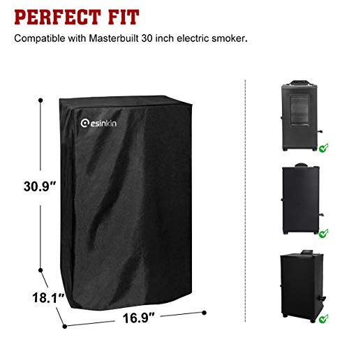 Esinkin 30-Inch Electric Smoker Cover for Masterbuilt Electric Smoker, Dust UV Durable Waterproof and Conveninet, Black - Image 2