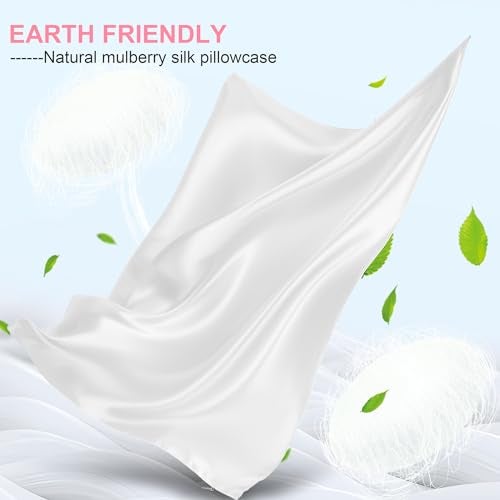 LYSHIN Silk Body Pillow Cover with Zipper, Mulberry Silk Pillow Cases Body Size, Ultra Smooth and Soft Breathable Cooling Silk Satin Body Pillowcase for Hair and Skin, Pure White (20x54 Inches, 1 Pack) - Image 2